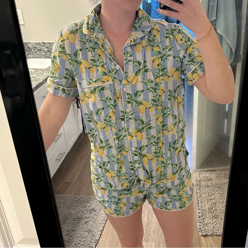 LOFT Lemon Print Pajama Set